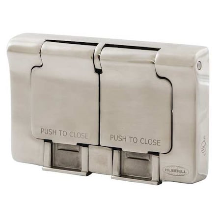 Weatherproof Wall Plate, Number of Gangs: 1-Gang Stainless Steel, Brushed Finish, Silver MPN:HBLSS84X