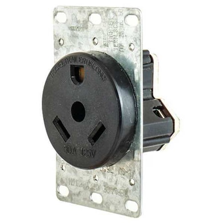 Straight Blade Receptacle, TT-30R, 30 A, 125V AC, 2 Pole, 3 Wire, Flush Mount, Grounded MPN:HBLTT30R