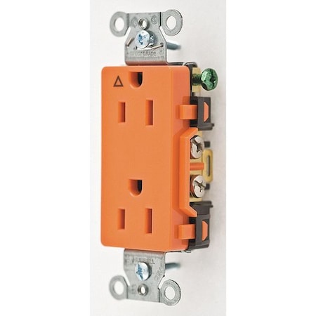 Duplex Straight Blade Receptacle, 5-15R, 15 A, 125V AC, 2 Pole, 3 Wire, Flush Mount MPN:IG15DR
