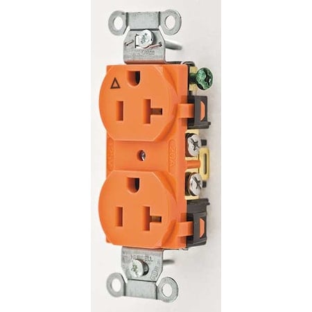 Straight Blade Receptacle, 5-20R, 20 A, 125V AC, 2 Pole, 3 Wire, Flush Mount, Isolated Ground MPN:IG20CR