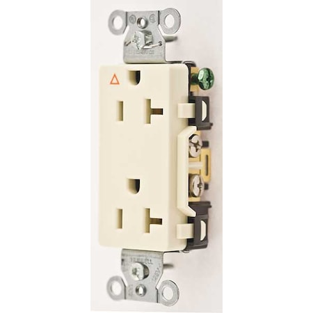 Straight Blade Receptacle, 5-20R, 20 A, 125V AC, 2 Pole, 3 Wire, Flush Mount, Isolated Ground MPN:IG20DRI