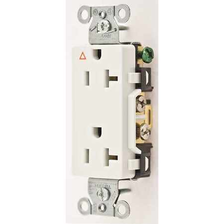 Duplex Straight Blade Receptacle, 5-20R, 20 A, 125V AC, 2 Pole, 3 Wire, Flush Mount MPN:IG20DRWHI