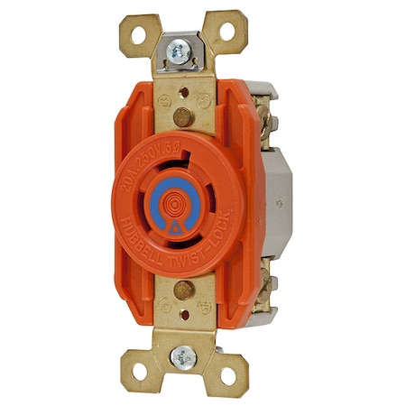 Locking Receptacle, L15-20R, 20 A, 250V AC, Three Phase, 3 Pole, Flush Mount, Screw Terminals MPN:IG2420