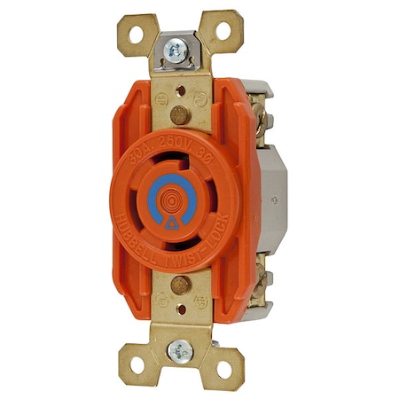 Locking Receptacle, L15-30R, 30 A, 250V AC, Three Phase, 3 Pole, Flush Mount, Screw Terminals MPN:IG2720