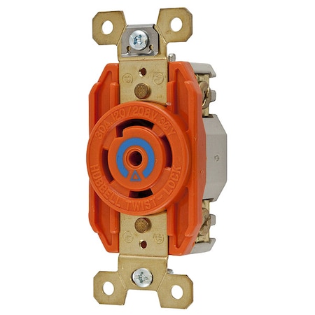 Locking Receptacle, L21-30R, 30 A, 120/208V AC, Three Phase, 4 Pole, Flush Mount, Screw Terminals MPN:IG2810