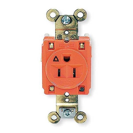 Straight Blade Receptacle, 5-15R, 15 A, 125V AC, 2 Pole, 3 Wire, Flush Mount, Isolated Ground MPN:IG5261