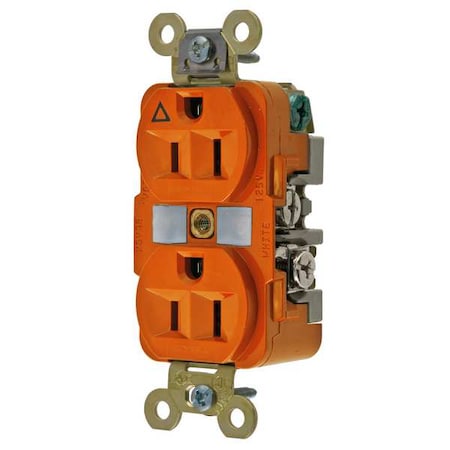 Duplex Straight Blade Receptacle, 5-15R, 15 A, 125V AC, 2 Pole, 3 Wire, Flush Mount MPN:IG5262