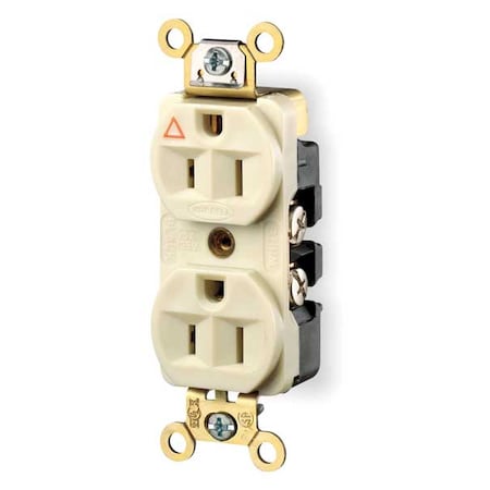 Straight Blade Receptacle, 5-15R, 15 A, 125V AC, 2 Pole, 3 Wire, Flush Mount, Isolated Ground MPN:IG5262I