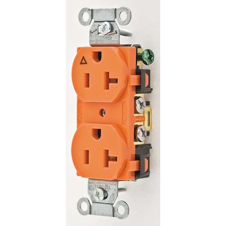 Straight Blade Receptacle, 5-20R, 20 A, 125V AC, 2 Pole, 3 Wire, Flush Mount, Isolated Ground MPN:IG5352