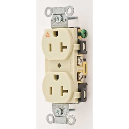 Straight Blade Receptacle, 5-20R, 20 A, 125V AC, 2 Pole, 3 Wire, Flush Mount, Isolated Ground MPN:IG5352I