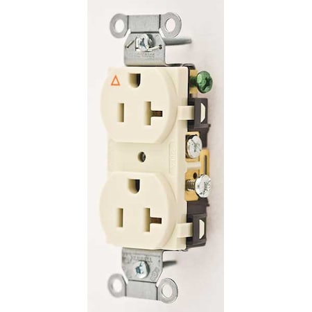 Straight Blade Receptacle, 5-20R, 20 A, 125V AC, 2 Pole, 3 Wire, Flush Mount, Isolated Ground MPN:IG5352LA