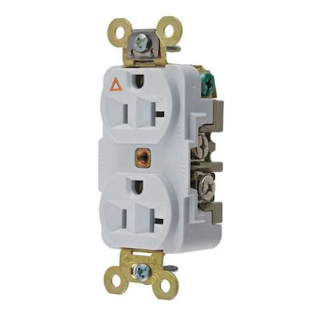 Duplex Straight Blade Receptacle, 5-20R, 20 A, 125V AC, 2 Pole, 3 Wire, Flush Mount MPN:IG5362W