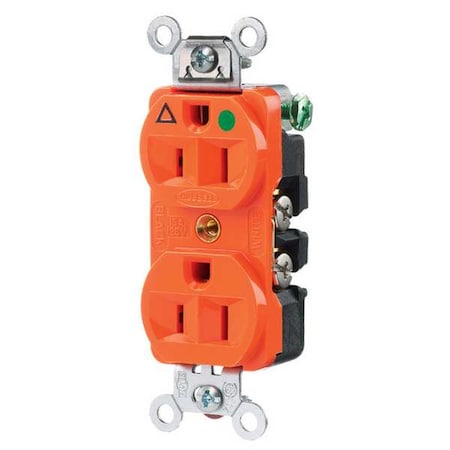 Duplex Straight Blade Receptacle, 5-15R, 15 A, 125V AC, 2 Pole, 3 Wire, Flush Mount MPN:IG8200