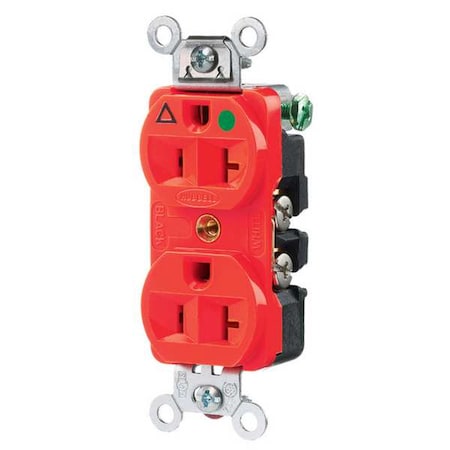 Straight Blade Receptacle, 5-20R, 20 A, 125V AC, 2 Pole, 3 Wire, Flush Mount, Isolated Ground MPN:IG8300R