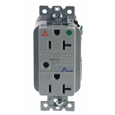 Straight Blade Receptacle, 5-20R, 20 A, 125V AC, 2 Pole, 3 Wire, Flush Mount, Isolated Ground MPN:IG8362GYSA
