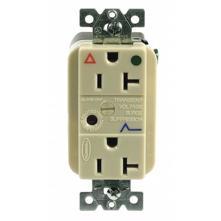 Straight Blade Receptacle, 5-20R, 20 A, 125V AC, 2 Pole, 3 Wire, Flush Mount, Isolated Ground MPN:IG8362ISA