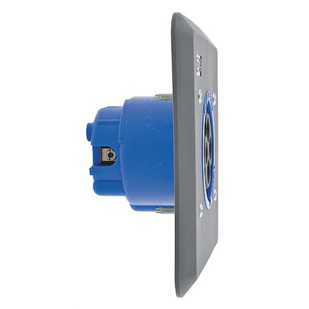 Pin & Sleeve Receptacle, 30 A, 250V AC, Three Phase, 3 Pole, IEC Grounding, Blue, NEMA Not Rated MPN:L430R9
