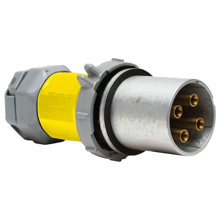 Pin & Sleeve Plug, 201 A, 600V AC, Three Phase, 4 Pole, Style 1 Grounding, Black, NEMA Not Rated MPN:M5200PS1