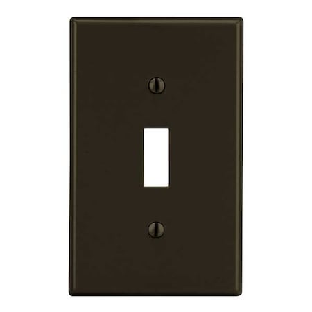 Toggle Switch Wall Plate, Number of Gangs: 1 Plastic, Satin Finish, Brown MPN:P1
