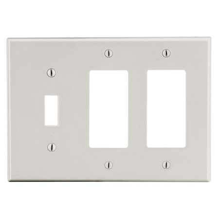 Wallplate, 3- Gang, 1) Toggle 2) Decorator, Light Almond MPN:P1262LA