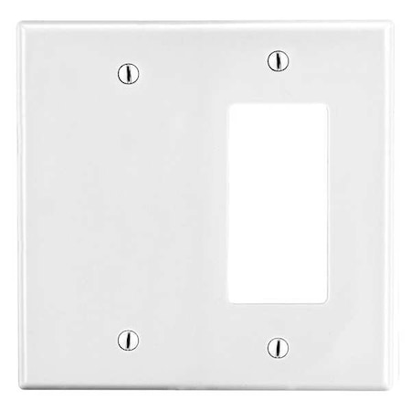 Rocker/Blank Wall Plate, Number of Gangs: 2 Plastic, Satin Finish, White MPN:P1326W