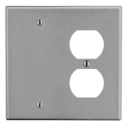 Blank Wall Plate, Number of Gangs: 2 Plastic, Satin Finish, Graphite MPN:P138GY