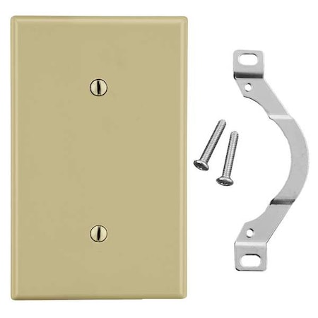 Blank Strap Mount Wall Plate, Number of Gangs: 1 Plastic, Satin Finish, Ivory MPN:P14I