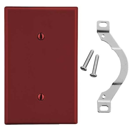 Blank Strap Mount Wall Plate, Number of Gangs: 1 Plastic, Satin Finish, Red MPN:P14R