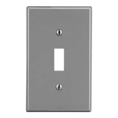 Toggle Switch Wall Plate, Number of Gangs: 1 Plastic, Satin Finish, Graphite MPN:P1GY