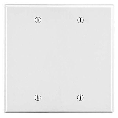 Blank Box Mount Wall Plate, Number of Gangs: 2 Plastic, Satin Finish, White MPN:P23W