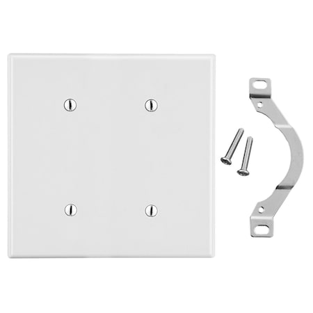 Wallplate, 2-Gang, 2 Strap Mount Blank, White MPN:P24W