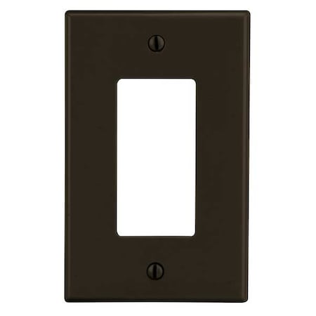 Rocker Wall Plate, Number of Gangs: 1 Plastic, Satin Finish, Brown MPN:P26