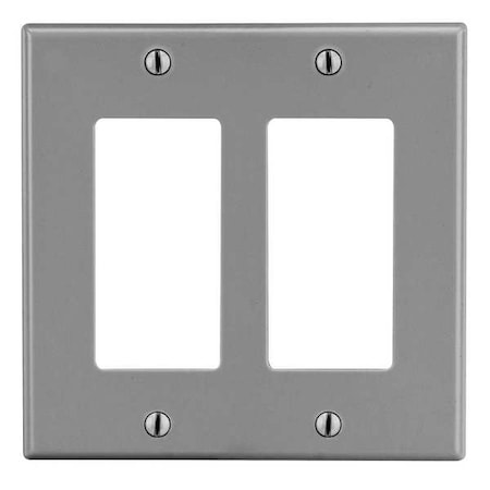 Rocker Wall Plate, Number of Gangs: 2 Plastic, Satin Finish, Graphite MPN:P262GY