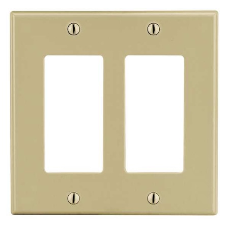 Rocker Wall Plate, Number of Gangs: 2 Plastic, Satin Finish, Ivory MPN:P262I