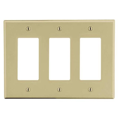 Rocker Wall Plate, Number of Gangs: 3 Plastic, Satin Finish, Ivory MPN:P263I