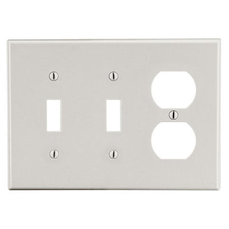 Wallplate, 3-Gang, 2) Toggle 1) Duplex, Light Almond MPN:P28LA