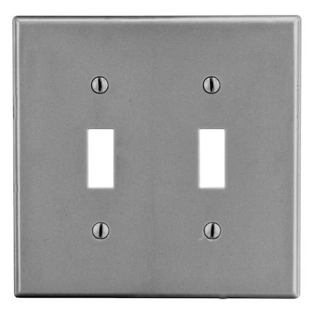 Toggle Switch Wall Plate, Number of Gangs: 2 Plastic, Satin Finish, Graphite MPN:P2GY