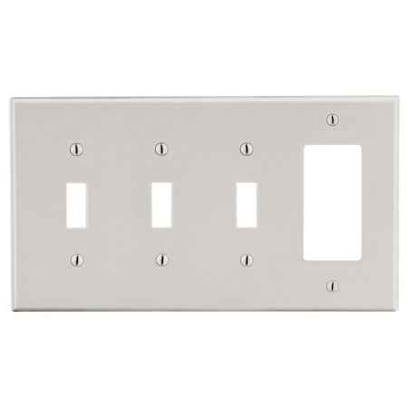 Wallplate, 4-Gang, 3) Toggle 1) Decorator, Light Almond MPN:P326LA