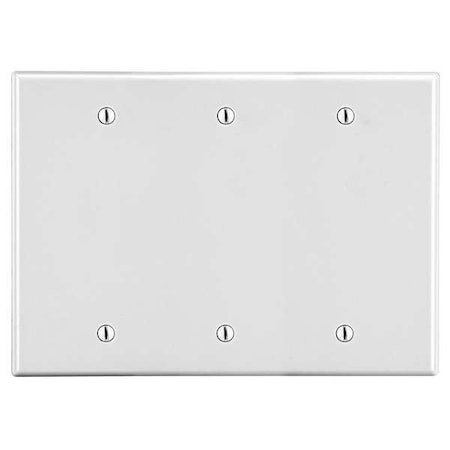 Blank Box Mount Wall Plate, Number of Gangs: 3 Plastic, Satin Finish, White MPN:P33W