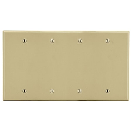 Wallplate, 4-Gang, 4 Box Mount Blank, Ivory MPN:P43I