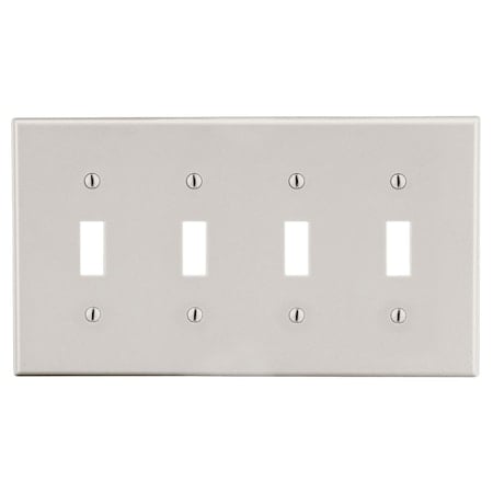Wallplate, 4-Gang, 4) Toggle, Light Almond MPN:P4LA