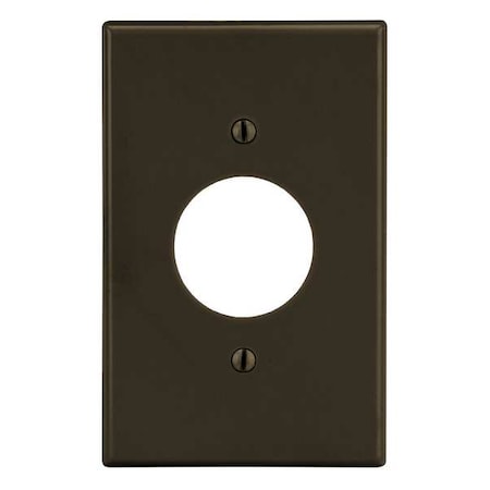 Single Receptacle Wall Plate, Number of Gangs: 1 Plastic, Satin Finish, Brown MPN:P7