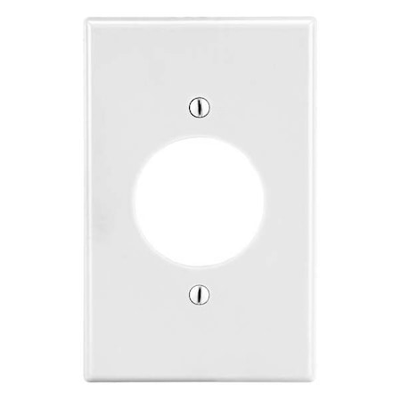 Single Receptacle Wall Plate, Number of Gangs: 1 Plastic, Satin Finish, White MPN:P720W