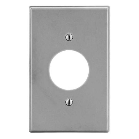 Single Receptacle Wall Plate, Number of Gangs: 1 Plastic, Satin Finish, Graphite MPN:P7GY