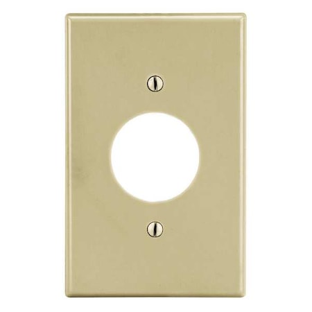 Single Receptacle Wall Plate, Number of Gangs: 1 Plastic, Satin Finish, Ivory MPN:P7I