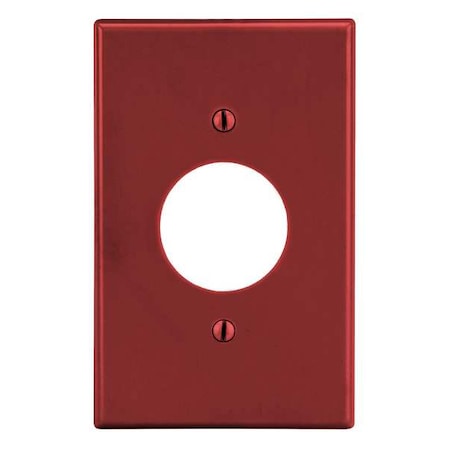 Single Receptacle Wall Plate, Number of Gangs: 1 Plastic, Satin Finish, Red MPN:P7R