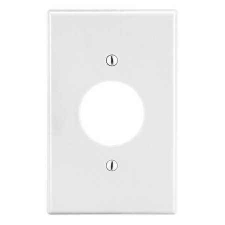 Single Receptacle Wall Plate, Number of Gangs: 1 Plastic, Satin Finish, White MPN:P7W