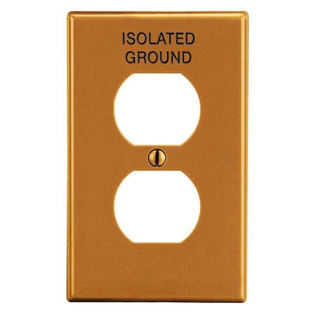 Duplex Receptacle Wall Plate, Number of Gangs: 1 Plastic, Smooth Finish, Orange MPN:P8OIG