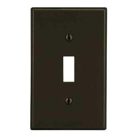Toggle Switch Wall Plate, Number of Gangs: 1 Plastic, Satin Finish, Brown MPN:PJ1