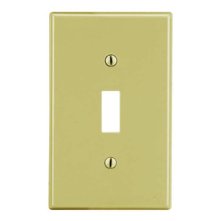 Toggle Switch Wall Plate, Number of Gangs: 1 Plastic, Satin Finish, Ivory MPN:PJ1I